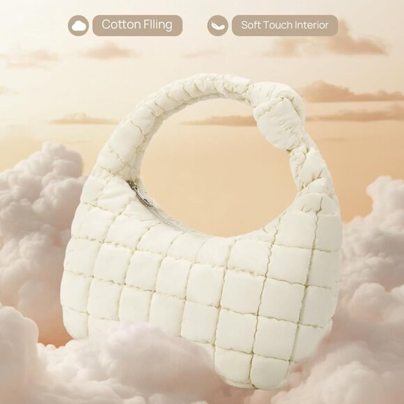 Elegant Lightweight Puffer Tote Bag for Women with Removable Crossbody Strap - Picture 4 of 7